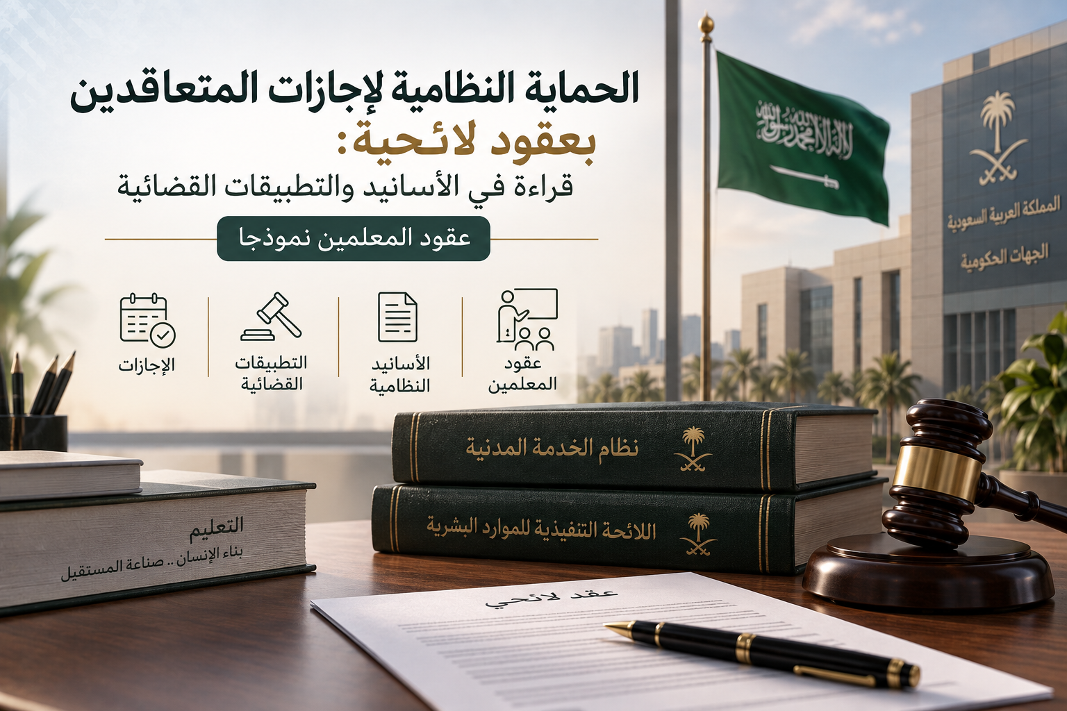 الحماية النظامية لإجازات المتعاقدين بعقود لائحية: قراءة في الأسانيد والتطبيقات القضائية عقود المعلمين نموذجاً